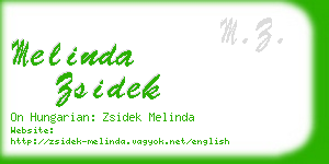 melinda zsidek business card